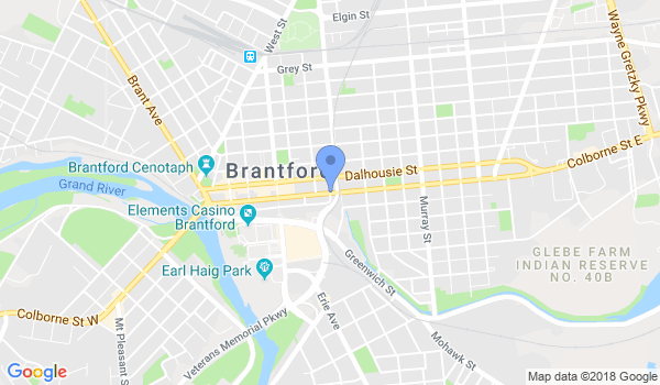 Brantford Martial Arts School location Map