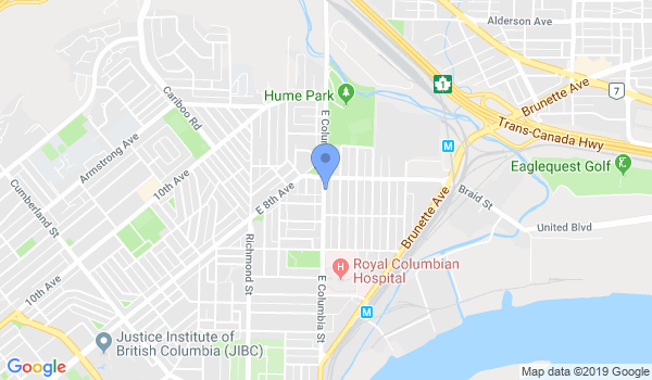 Gracie Barra New Westminster location Map