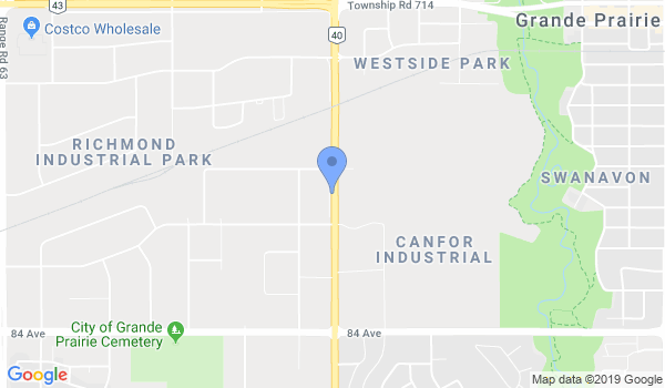 Grande Prairie Taekwondo School location Map