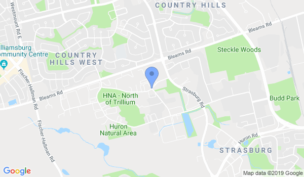 Kitchener Karate Academy location Map